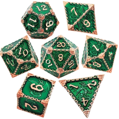 Multifacetado Metal RPG dados Dragão Voador Sólido Dragão Liso DND