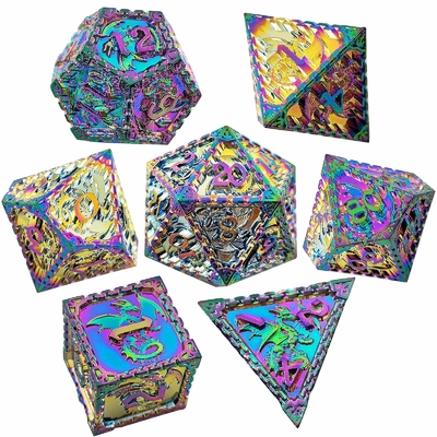 Multifacetado Metal RPG dados Dragão Voador Sólido Dragão Liso DND