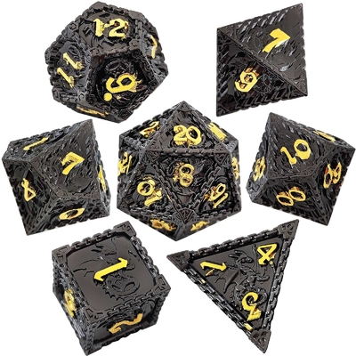 Multifacetado Metal RPG dados Dragão Voador Sólido Dragão Liso DND