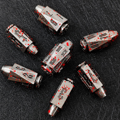 Bullet Head Multiface Metal Dice Set Descrição