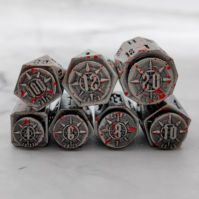 Bullet Head Multiface Metal Dice Set Descrição