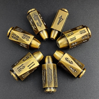 Bullet Head Multiface Metal Dice Set Descrição