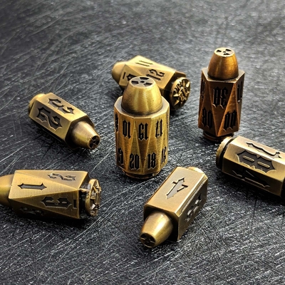 Bullet Head Multiface Metal Dice Set Descrição