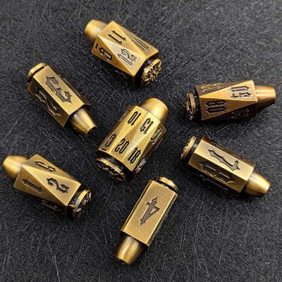 Bullet Head Multiface Metal Dice Set Descrição