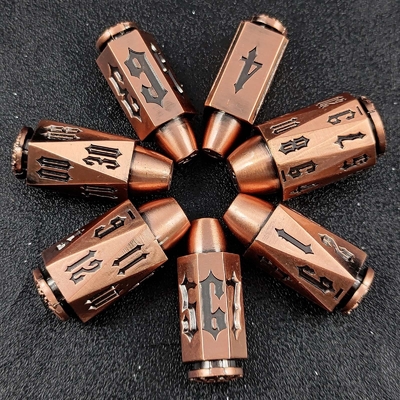 Bullet Head Multiface Metal Dice Set Descrição