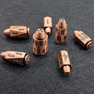 Bullet Head Multiface Metal Dice Set Descrição