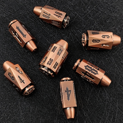 Bullet Head Multiface Metal Dice Set Descrição