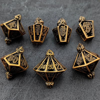 Caixa de Pássaros Hollow Multi Face Metal Dice Of Bade Gate Dungeon E DND#RPG
