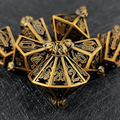 Caixa de Pássaros Hollow Multi Face Metal Dice Of Bade Gate Dungeon E DND#RPG
