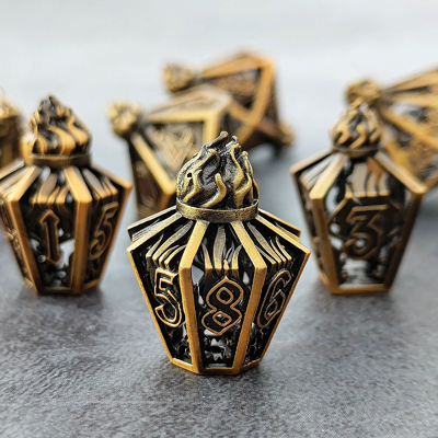 Caixa de Pássaros Hollow Multi Face Metal Dice Of Bade Gate Dungeon E DND#RPG
