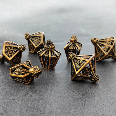 Caixa de Pássaros Hollow Multi Face Metal Dice Of Bade Gate Dungeon E DND#RPG