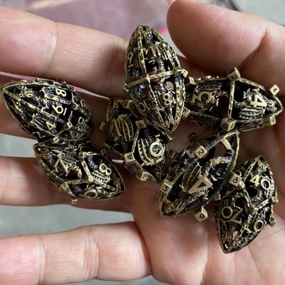 Criativo Rugby Tema Metal Hollow RPG Dice Set Dragon And Dungeon DND