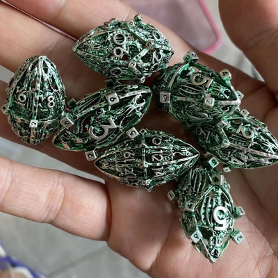 Criativo Rugby Tema Metal Hollow RPG Dice Set Dragon And Dungeon DND