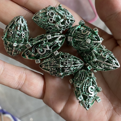 Criativo Rugby Tema Metal Hollow RPG Dice Set Dragon And Dungeon DND