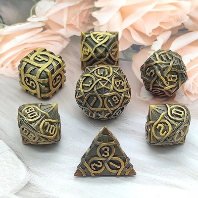 Thorns Striped Metal Dice Set Fantasy DND Multifacetado Jogo de Tabuleiro