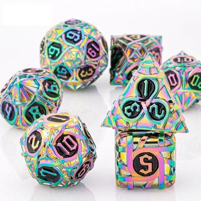 Thorns Striped Metal Dice Set Fantasy DND Multifacetado Jogo de Tabuleiro