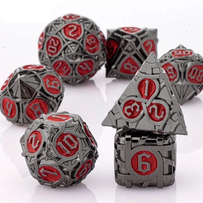 Thorns Striped Metal Dice Set Fantasy DND Multifacetado Jogo de Tabuleiro