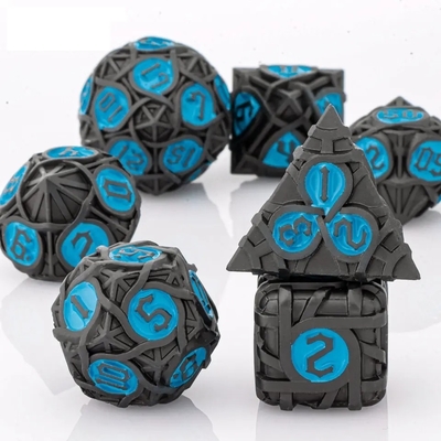 Thorns Striped Metal Dice Set Fantasy DND Multifacetado Jogo de Tabuleiro