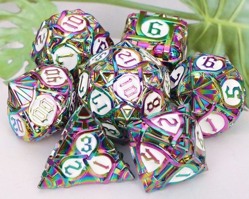 Thorns Striped Metal Dice Set Fantasy DND Multifacetado Jogo de Tabuleiro