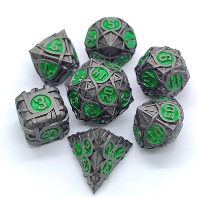 Thorns Striped Metal Dice Set Fantasy DND Multifacetado Jogo de Tabuleiro