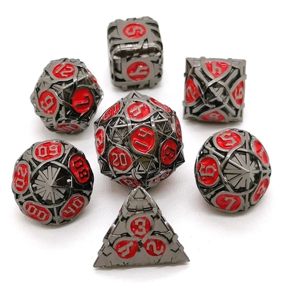 Thorns Striped Metal Dice Set Fantasy DND Multifacetado Jogo de Tabuleiro