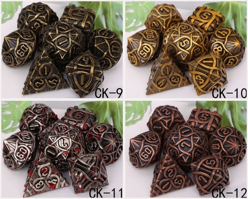 Thorns Striped Metal Dice Set Fantasy DND Multifacetado Jogo de Tabuleiro