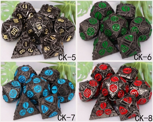 Thorns Striped Metal Dice Set Fantasy DND Multifacetado Jogo de Tabuleiro