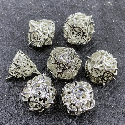 Espinhos dados metálicos ocos conjunto Kusalu RPG dragão e masmorra DND