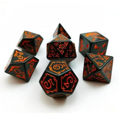 Polymodial Resin Dice 7PCS RPG Dice Set D4 D6 D8 D10 D12
