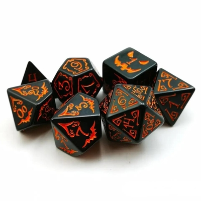 Polymodial Resin Dice 7PCS RPG Dice Set D4 D6 D8 D10 D12