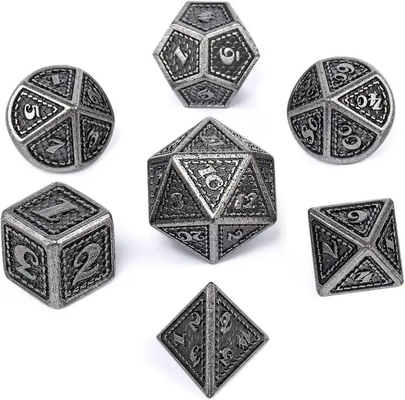 Dragon Scale Solid Metal Dice Set Multicolor DND RPG Cores Brilhantes