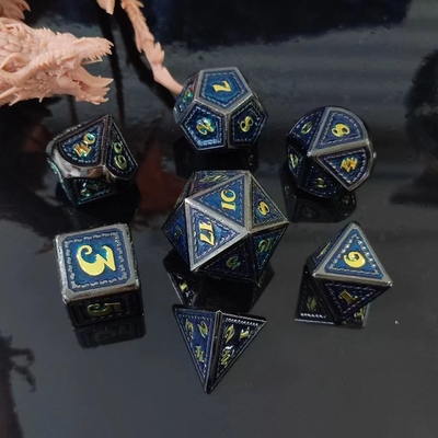 Dragon Scale Solid Metal Dice Set Multicolor DND RPG Cores Brilhantes