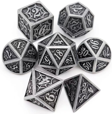 Homem-Aranha Metal Sólido Set de dados poliédricos DND RPG estilo de luxo