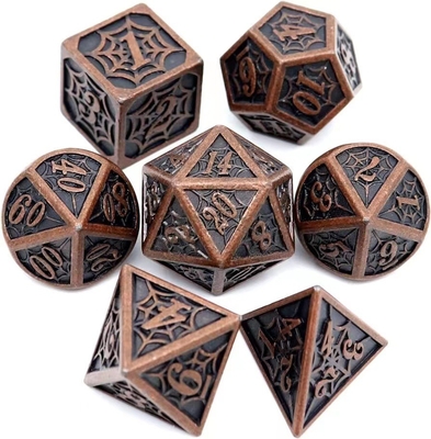 Homem-Aranha Metal Sólido Set de dados poliédricos DND RPG estilo de luxo