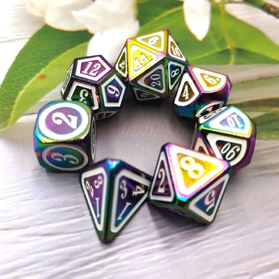 Conjunto de dados de metal sólido e colorido Espada elétrica Craft Dragão e masmorra