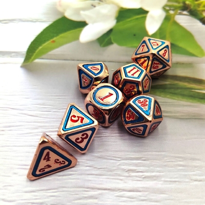 DND RPG Solid Metal Dice Suits Tecnologia de Natação Electro Wandering Terra