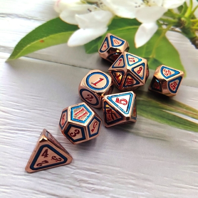 DND RPG Solid Metal Dice Suits Tecnologia de Natação Electro Wandering Terra