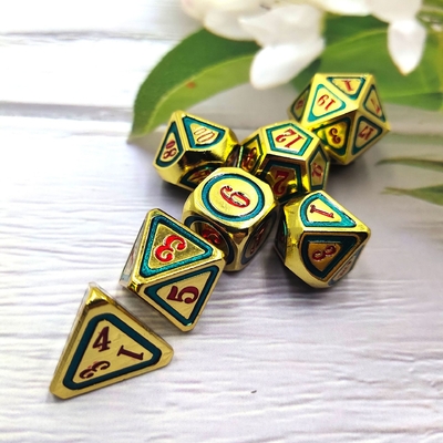 DND RPG Solid Metal Dice Suits Tecnologia de Natação Electro Wandering Terra