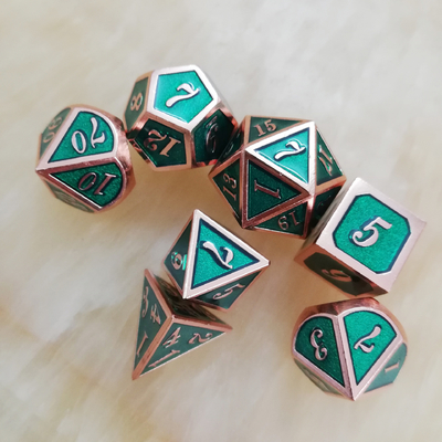 Esmaltes artesanais conjunto de dados de metal maciço Bude Porta masculina Cruch DND RPG