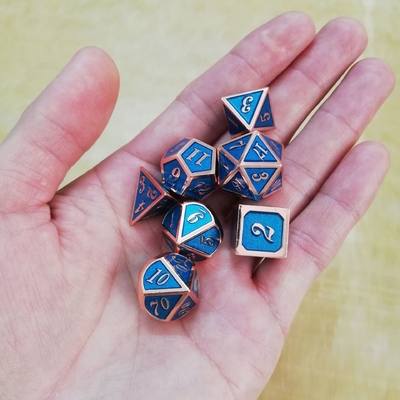 Esmaltes artesanais conjunto de dados de metal maciço Bude Porta masculina Cruch DND RPG