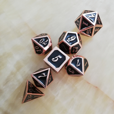 Esmaltes artesanais conjunto de dados de metal maciço Bude Porta masculina Cruch DND RPG