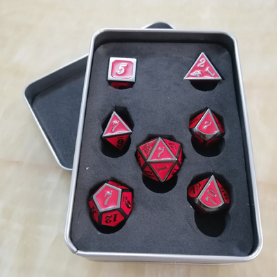 Esmaltes artesanais conjunto de dados de metal maciço Bude Porta masculina Cruch DND RPG