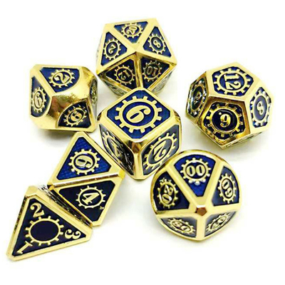 Colorido Gear Solid Metal Dice Set Board Game Kuusu DND RPG