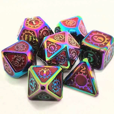 Colorido Gear Solid Metal Dice Set Board Game Kuusu DND RPG