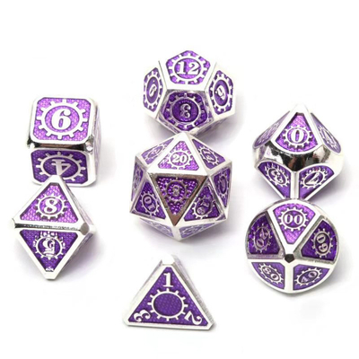 Colorido Gear Solid Metal Dice Set Board Game Kuusu DND RPG
