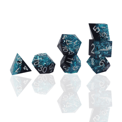 Material de Resina Azul Negro Set de dados Dragão e Masmorra Polidro