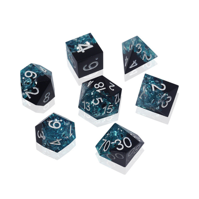 Material de Resina Azul Negro Set de dados Dragão e Masmorra Polidro