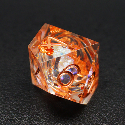 Yellow Flurry Line RPG Resin Dice Set Krusu DND para presentes e coleções