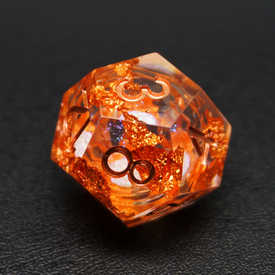 Yellow Flurry Line RPG Resin Dice Set Krusu DND para presentes e coleções
