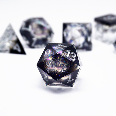 Blue Gold Foil Resin Dice Set Personalizado Várias Cores#Rpg#Dnd#Coc
